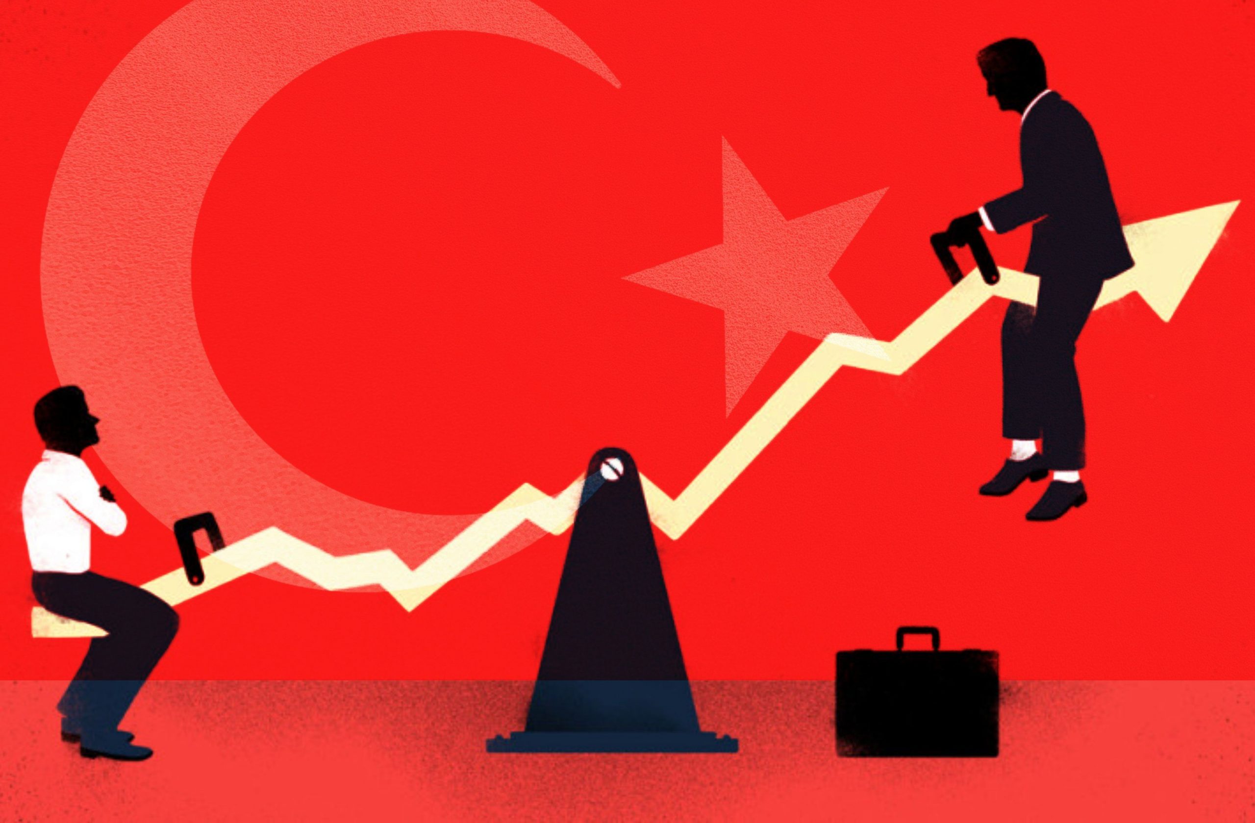ekonmi ve finans türk bayrağı illustrasyon